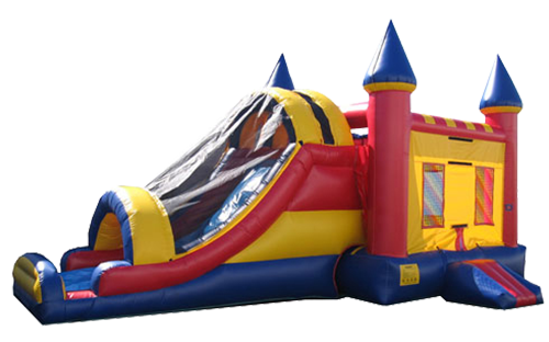 Combination Bounce-house slide wih a net